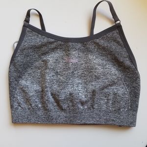 Grey/Pink Flex Strappy Sports Bra